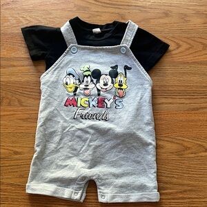 Disney Mickey's Friends Kids Overalls in Light Gray
